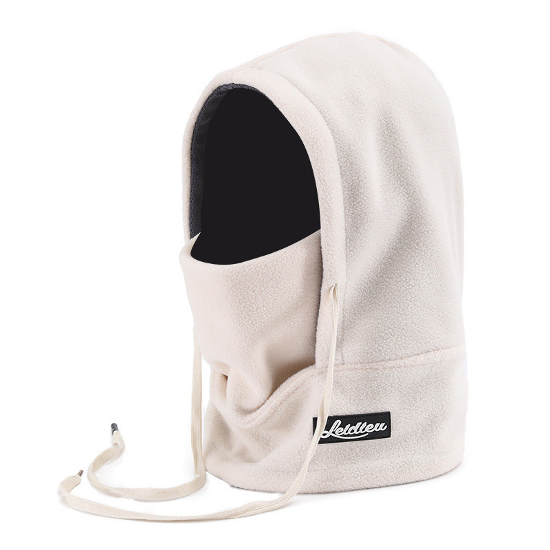 Outdoor Skiing and Cycling Thermal Hat Autumn and Winter New Style Neck Warmer Integrated Thickened Fleece Cold and Windproof Hat
