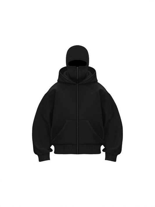New Arrival Cross Border Spring Autumn Unique Double Layered Hooded Zipper Sweatshirt Loose Fit Street Style for Couples