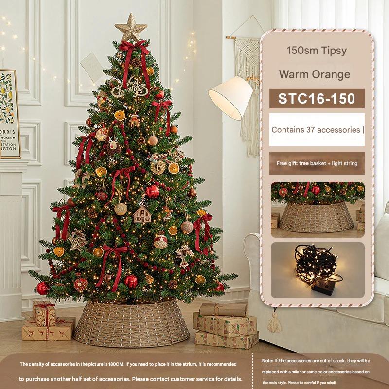 Cross-Border New Luxury Large Christmas Tree Package Tree Glowing Floor Ornament Mall Home Christmas Decorations