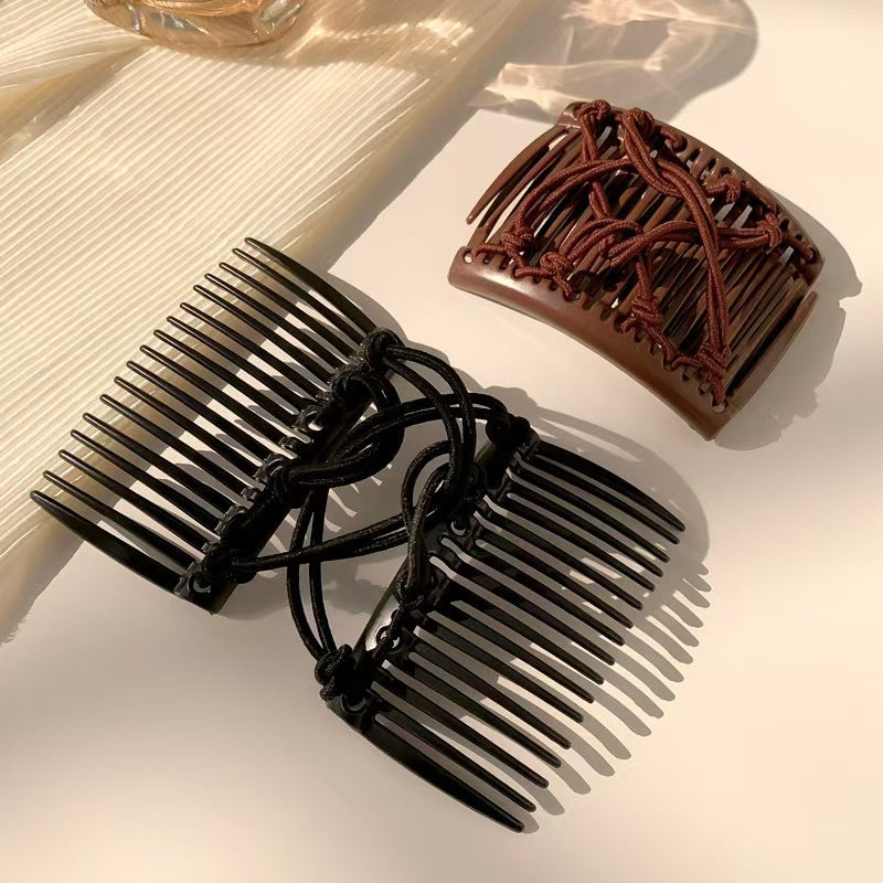 New European and American Fashion Magic Double Row Elastic Hair Comb Insert Comb Cross-Border AliExpress Back of Head Export Hair Styling Tool