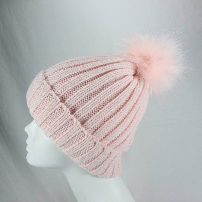 European and American Winter Hot-Selling Pom-Pom Knitted Hat Thickened High Elastic Satin Lined Knit Hat Versatile Windproof Warm