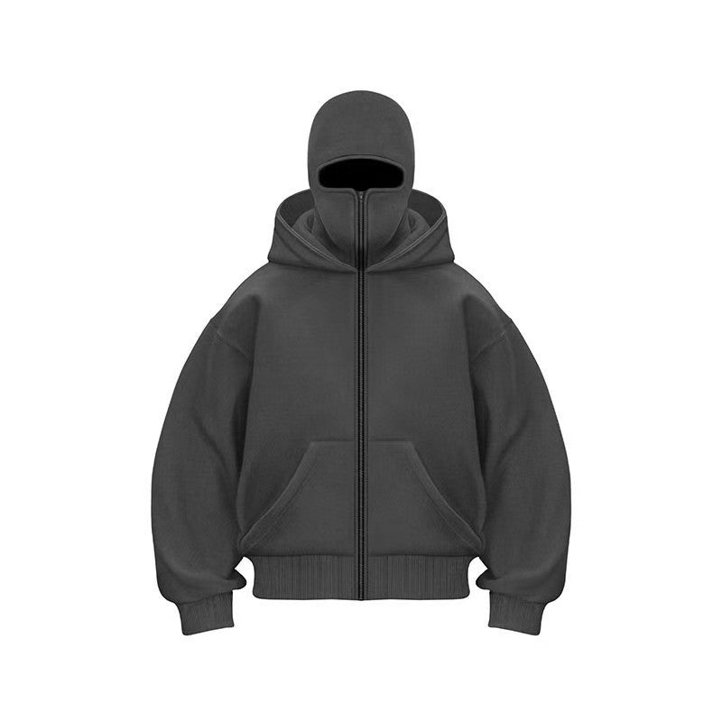 New Arrival Cross Border Spring Autumn Unique Double Layered Hooded Zipper Sweatshirt Loose Fit Street Style for Couples