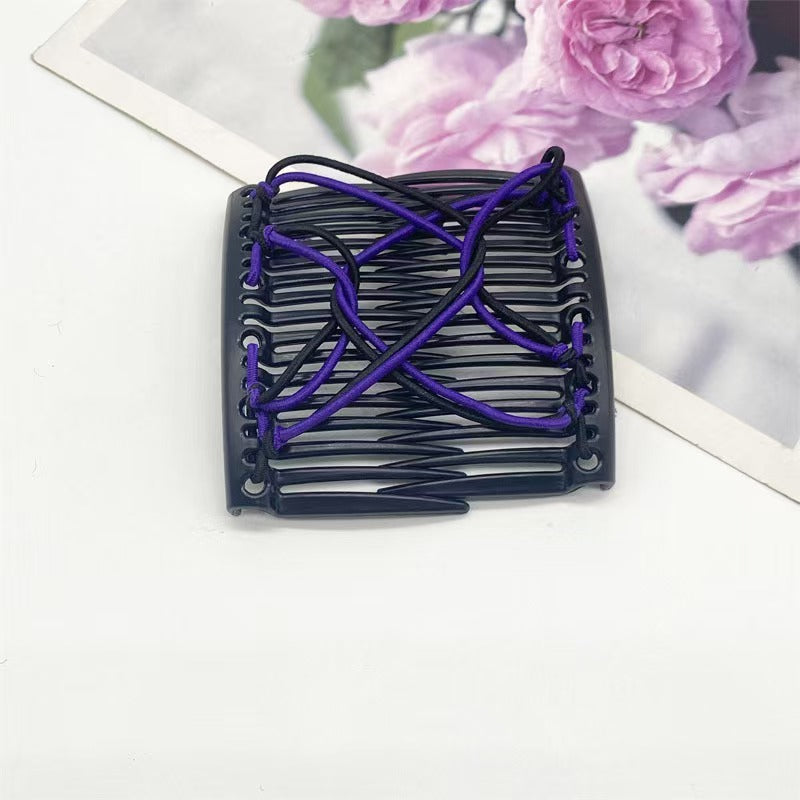 New European and American Fashion Magic Double Row Elastic Hair Comb Insert Comb Cross-Border AliExpress Back of Head Export Hair Styling Tool
