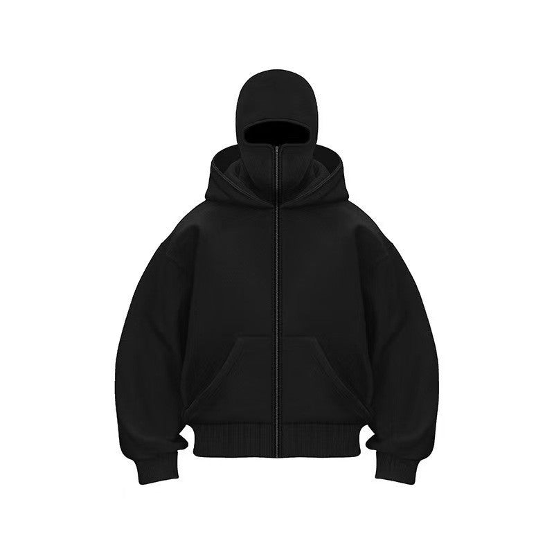 New Arrival Cross Border Spring Autumn Unique Double Layered Hooded Zipper Sweatshirt Loose Fit Street Style for Couples