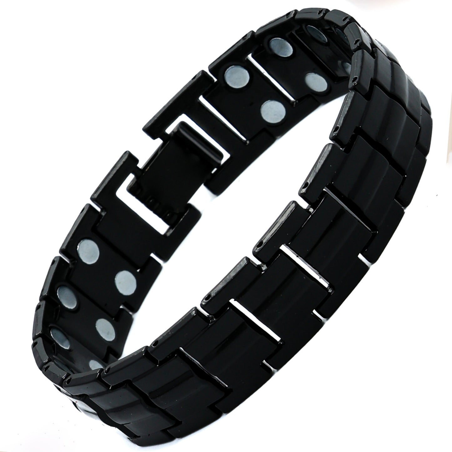 European and American Hot-Selling Metal Antique Red Copper Bracelet for Men, Wide Row Full Magnetic Stone Bracelet, Couple Jewelry Accessories