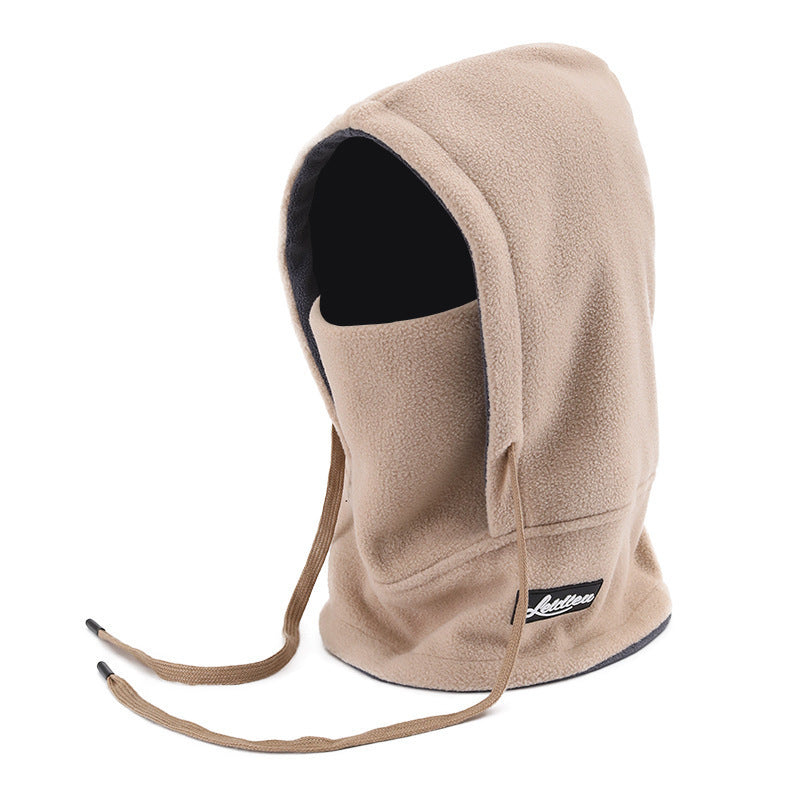 Outdoor Skiing and Cycling Thermal Hat Autumn and Winter New Style Neck Warmer Integrated Thickened Fleece Cold and Windproof Hat