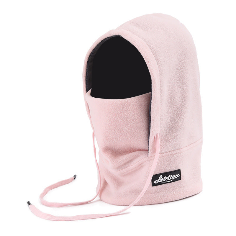 Outdoor Skiing and Cycling Thermal Hat Autumn and Winter New Style Neck Warmer Integrated Thickened Fleece Cold and Windproof Hat