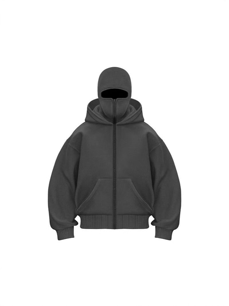 New Arrival Cross Border Spring Autumn Unique Double Layered Hooded Zipper Sweatshirt Loose Fit Street Style for Couples