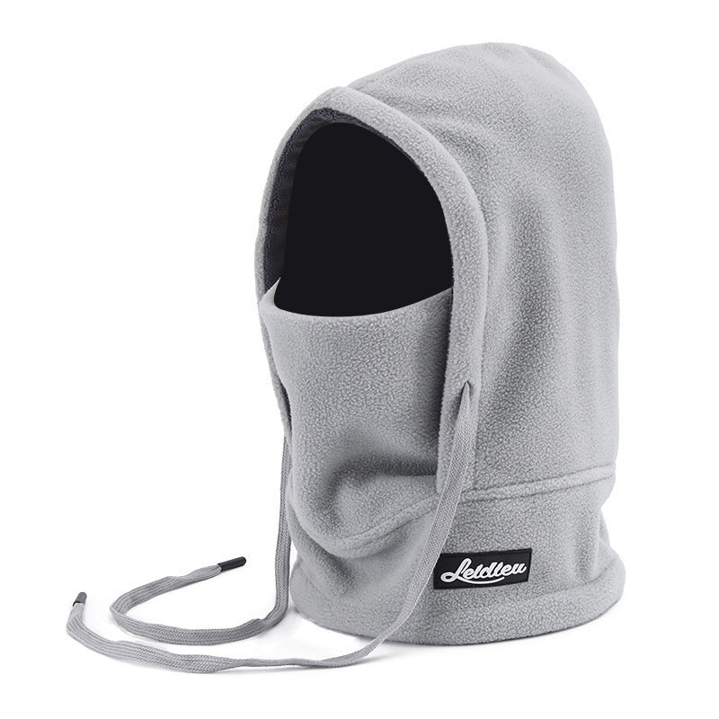 Outdoor Skiing and Cycling Thermal Hat Autumn and Winter New Style Neck Warmer Integrated Thickened Fleece Cold and Windproof Hat