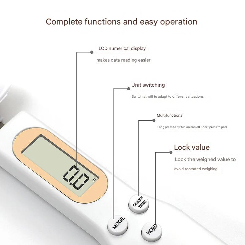 Kitchen Spoon Scale Baking Weighing Baby Milk Powder Infant Food Scale Household Measuring Spoon Detachable Head High Precision
