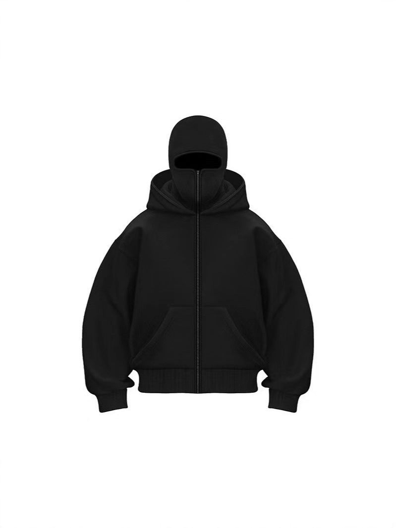 New Arrival Cross Border Spring Autumn Unique Double Layered Hooded Zipper Sweatshirt Loose Fit Street Style for Couples 