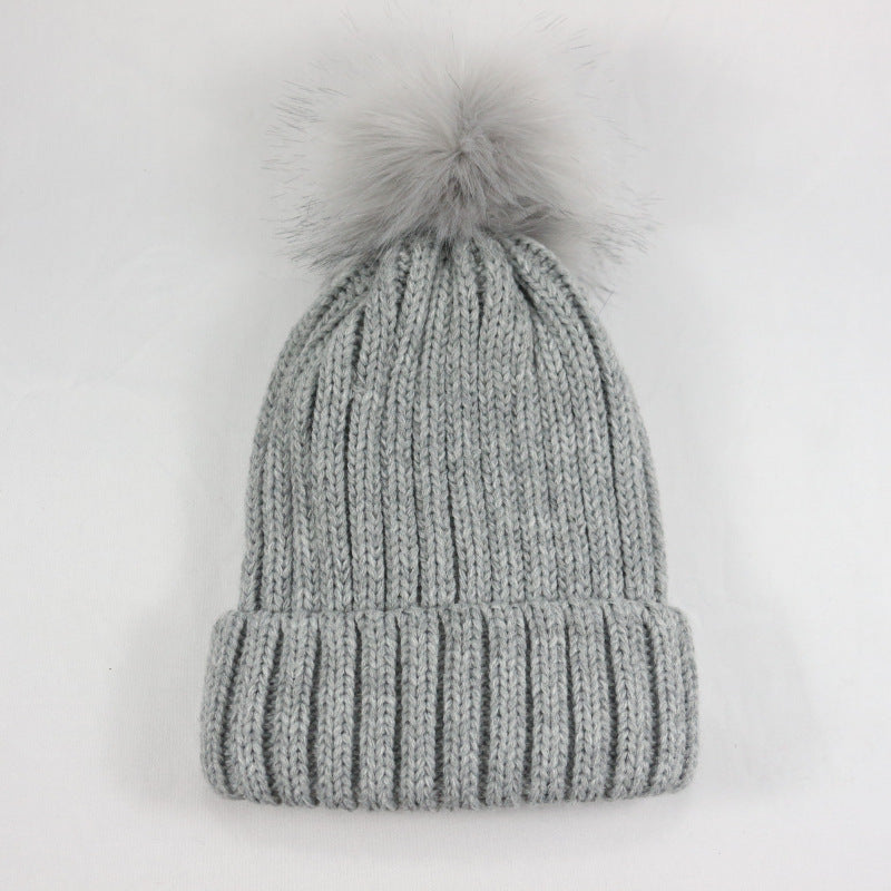 European and American Winter Hot-Selling Pom-Pom Knitted Hat Thickened High Elastic Satin Lined Knit Hat Versatile Windproof Warm 