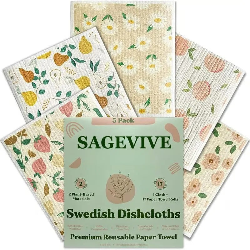 Cross-Border Eco Swedish Dishcloths – Reusable Absorbent Cleaning Cloths for Kitchen, Dishes &amp; Home Cleaning 
