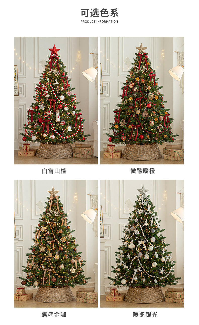 Cross-Border New Luxury Large Christmas Tree Package Tree Glowing Floor Ornament Mall Home Christmas Decorations 