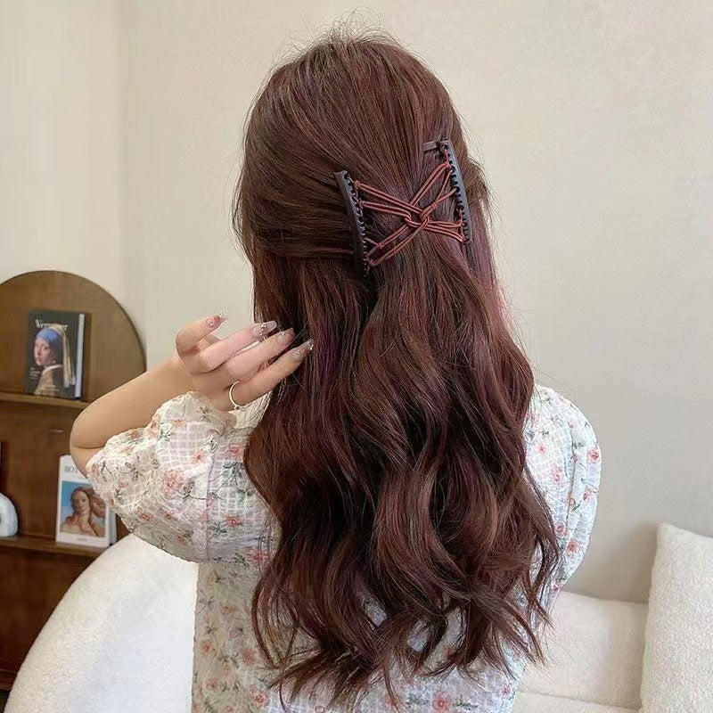 New European and American Fashion Magic Double Row Elastic Hair Comb Insert Comb Cross-Border AliExpress Back of Head Export Hair Styling Tool 