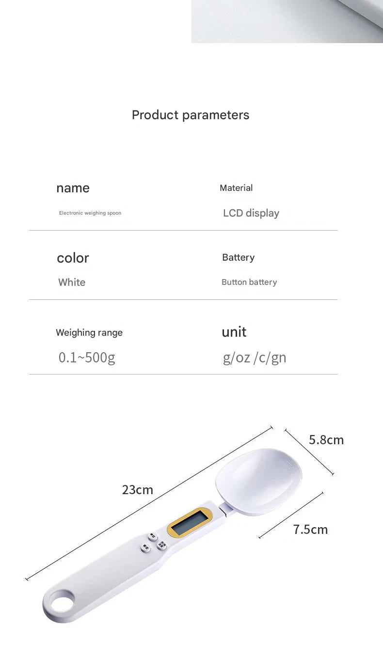 Kitchen Spoon Scale Baking Weighing Baby Milk Powder Infant Food Scale Household Measuring Spoon Detachable Head High Precision 