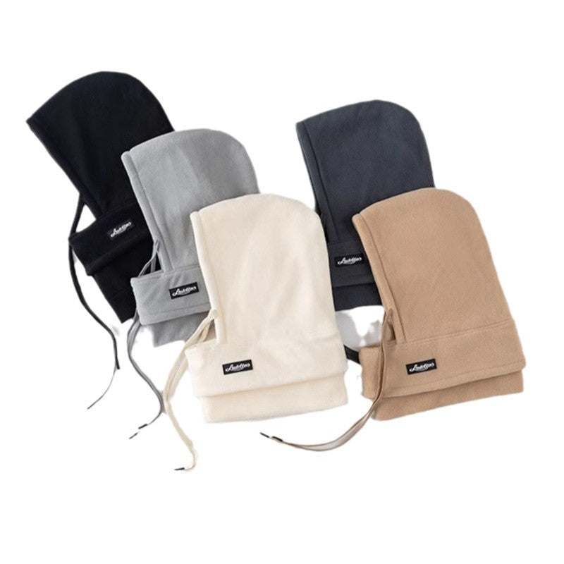 Outdoor Skiing and Cycling Thermal Hat Autumn and Winter New Style Neck Warmer Integrated Thickened Fleece Cold and Windproof Hat 