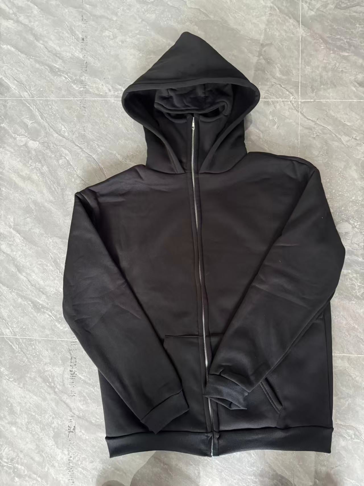 New Arrival Cross Border Spring Autumn Unique Double Layered Hooded Zipper Sweatshirt Loose Fit Street Style for Couples 