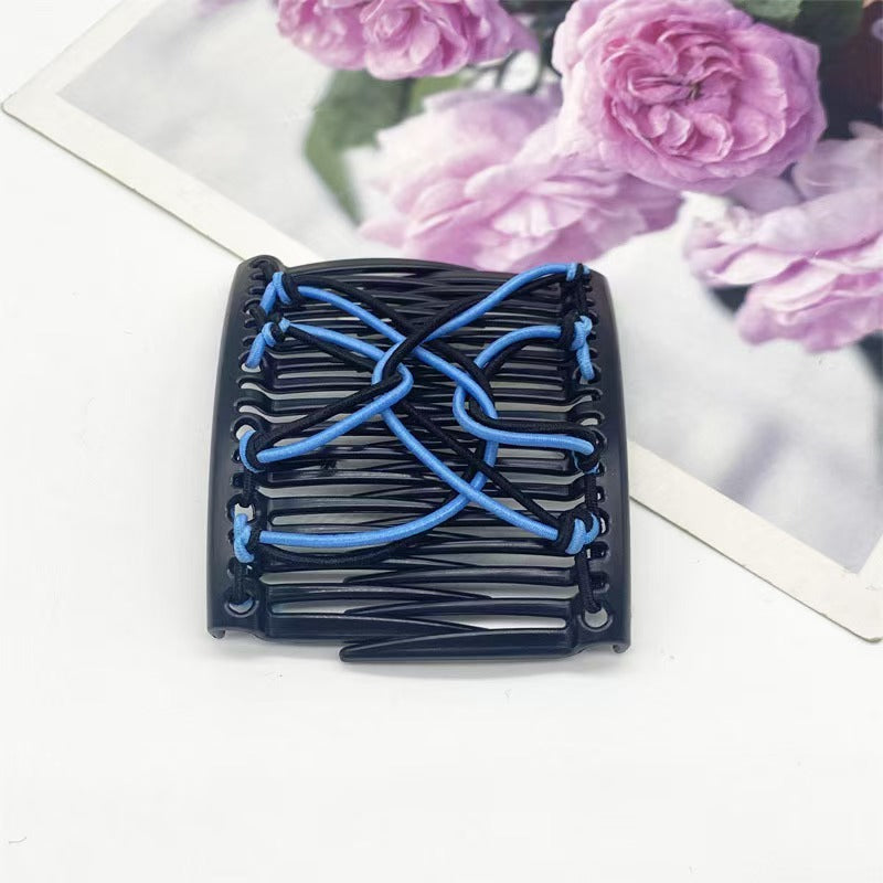 New European and American Fashion Magic Double Row Elastic Hair Comb Insert Comb Cross-Border AliExpress Back of Head Export Hair Styling Tool 