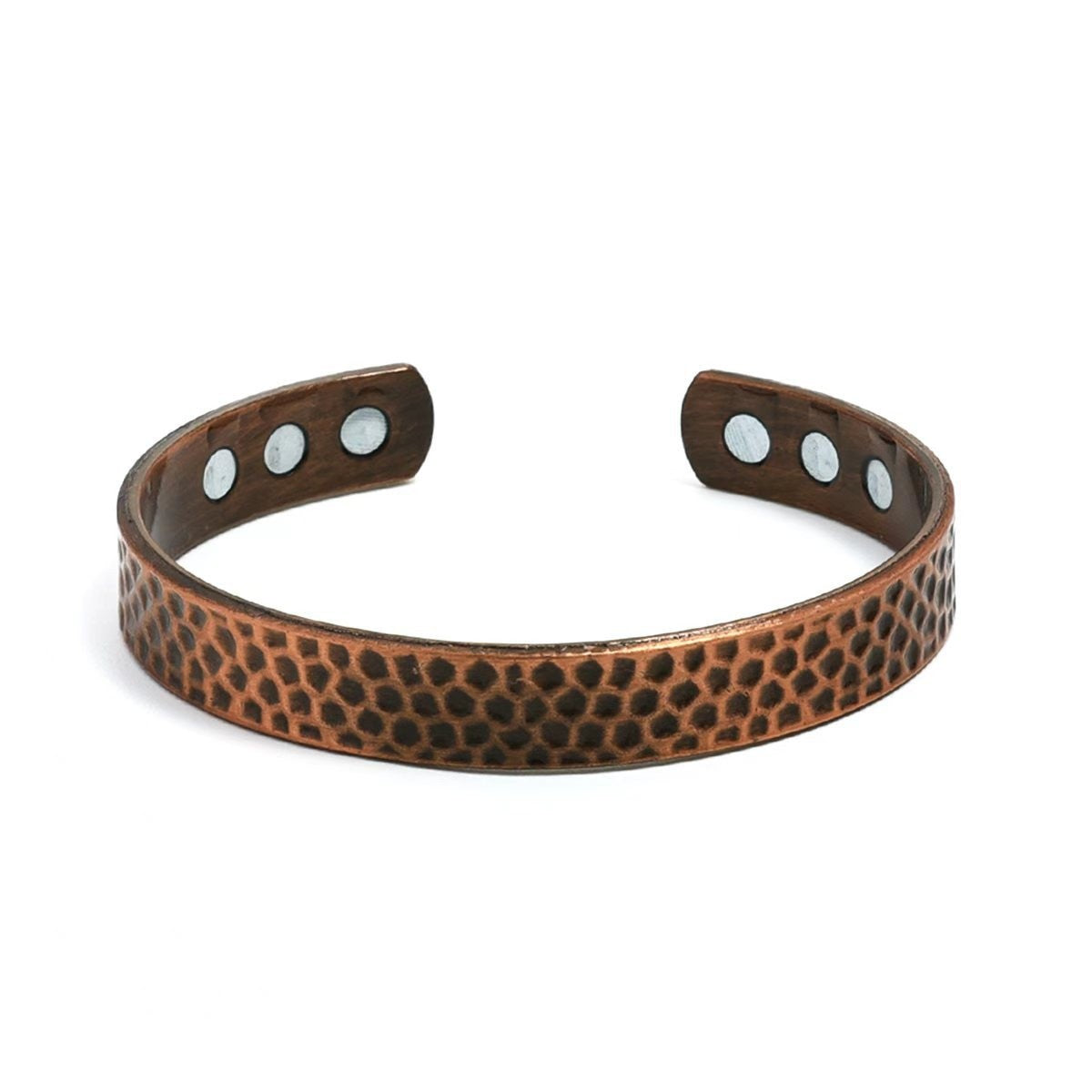 Men's Antique Red Copper Magnetic Therapy Bracelet – Retro Three-Row Energy Healing Couple Bracelet 